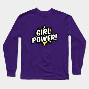 Girl Power! - Yellow comic style - B Long Sleeve T-Shirt